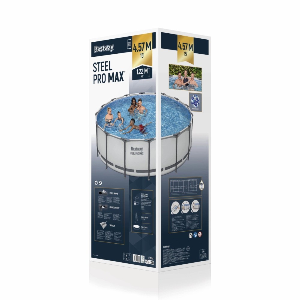 Bestway 56438 BAZÉN s Kovovou konštrukciou 6v1 457cm x 122cm + rebrík + filtračné čerpadlo + plachta