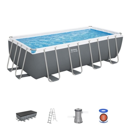 Bestway 56670 Bazén s Kovovou konštrukciou Steel Pro MAX 488x244x122cm + filtračné čerpadlo + rebrík + plachta