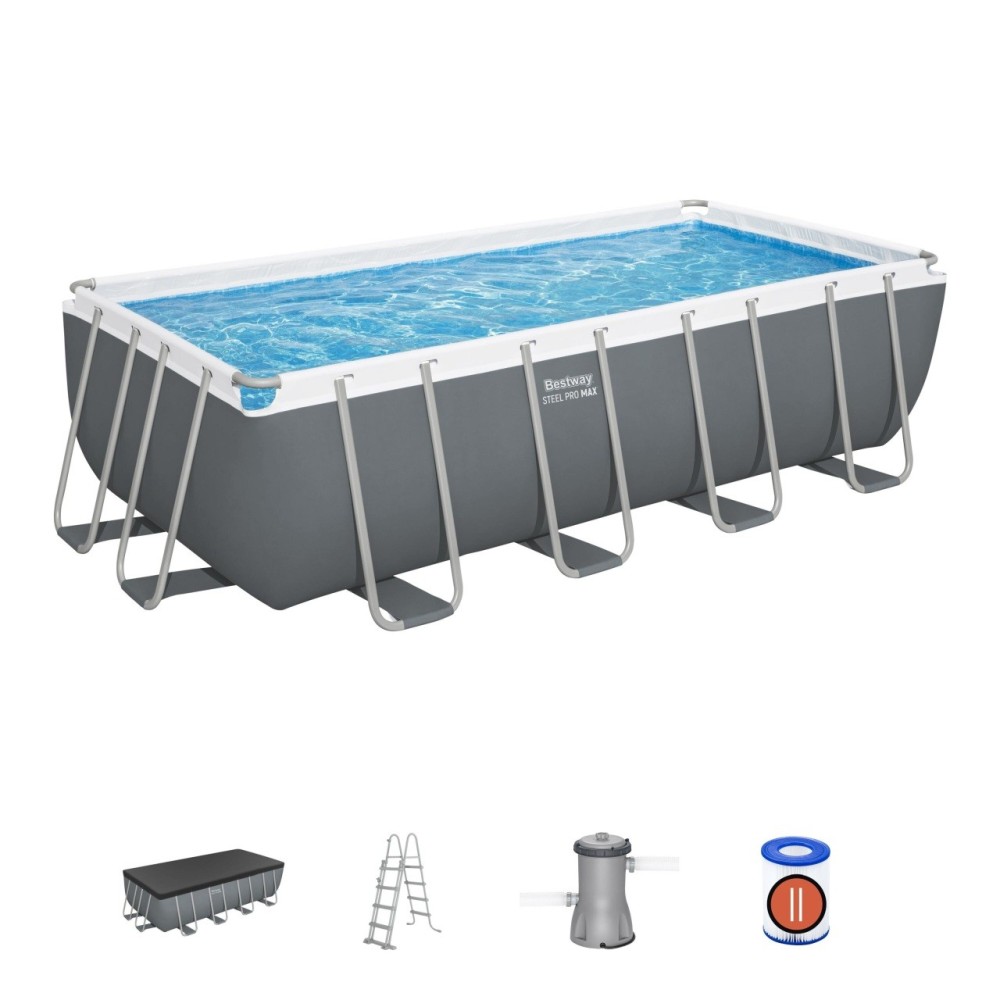Bestway 56670 Bazén s Kovovou konštrukciou Steel Pro MAX 488x244x122cm + filtračné čerpadlo + rebrík + plachta