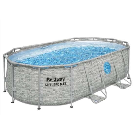 Bestway 56714 Bazén s kovovou konštrukciou Power Steel Swim VISTA 427 cm x 250 cm x 100 cm + čerpadlo + rebrík + plachta 