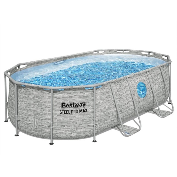 Bestway 56714 Bazén s kovovou konštrukciou Power Steel Swim VISTA 427 cm x 250 cm x 100 cm + čerpadlo + rebrík + plachta 