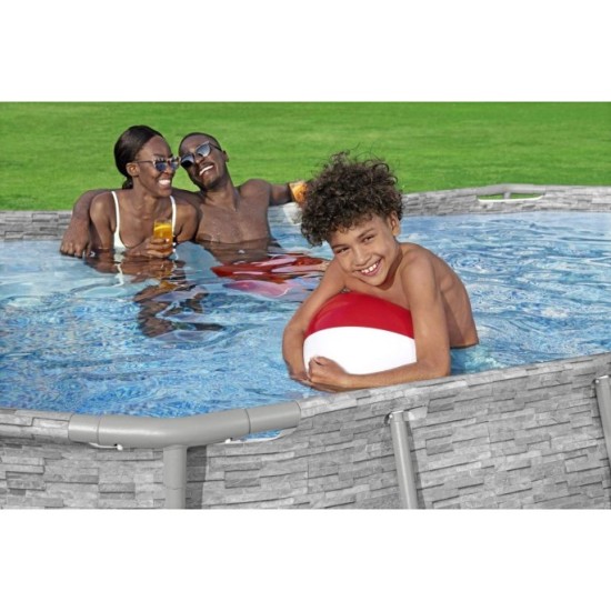 Bestway 56714 Bazén s kovovou konštrukciou Power Steel Swim VISTA 427 cm x 250 cm x 100 cm + čerpadlo + rebrík + plachta 