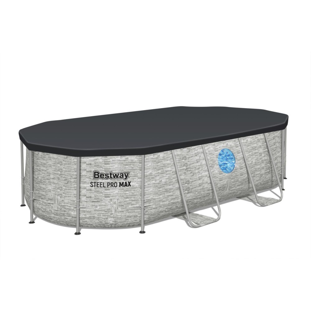 Bestway 56714 Bazén s kovovou konštrukciou Power Steel Swim VISTA 427 cm x 250 cm x 100 cm + čerpadlo + rebrík + plachta 