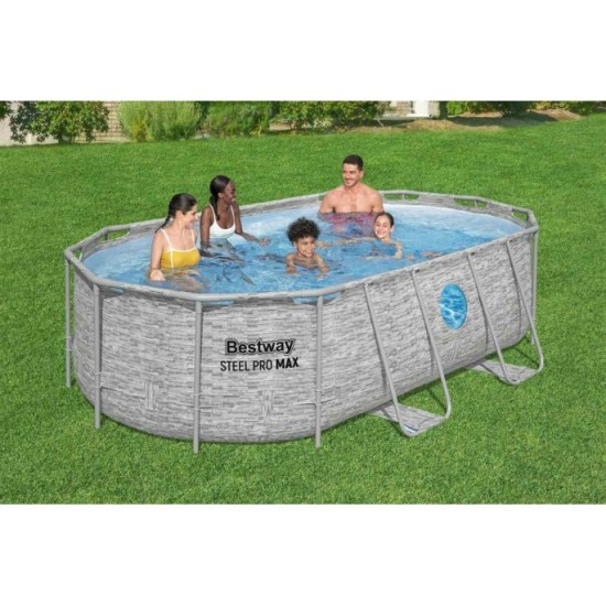 Bestway 56714 Bazén s kovovou konštrukciou Power Steel Swim VISTA 427 cm x 250 cm x 100 cm + čerpadlo + rebrík + plachta 