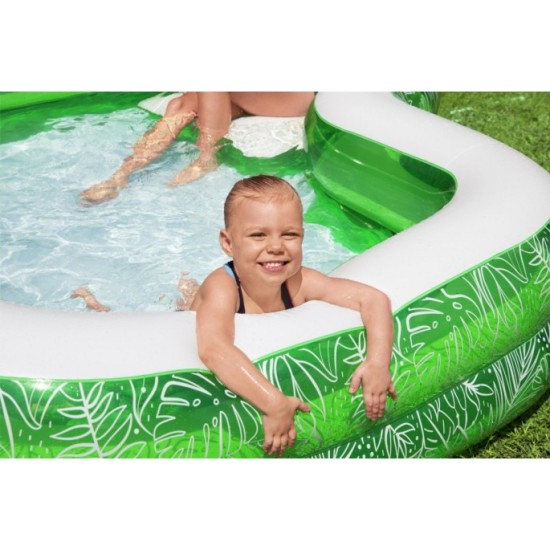 Bestway Detský Nafukovací bazén so sedadlom Tropical Paradise 231 cm x 231 cm