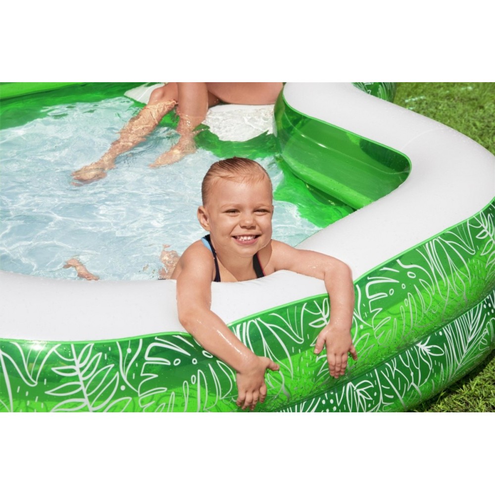 Bestway Detský Nafukovací bazén so sedadlom Tropical Paradise 231 cm x 231 cm