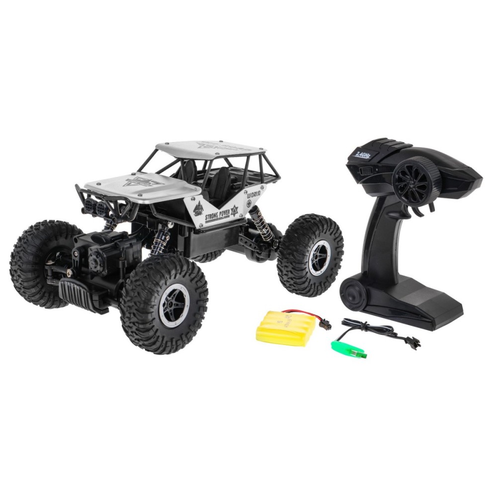 JOKO RC Autíčko Jeep Crawler Monster 1:18 4x4, dosah 40m, strieborné