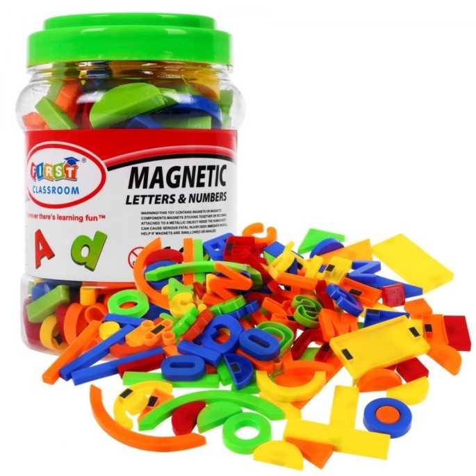 JOKO Magnetická abeceda a čísla + magnetky na skladanie Postavičiek, Domov 128ks