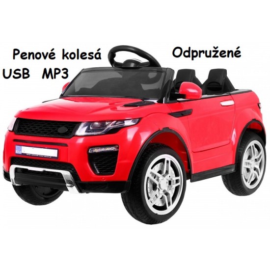 JOKO Elektrické autíčko Rapid Racer, penové kolesá, USB, odpružené, červené