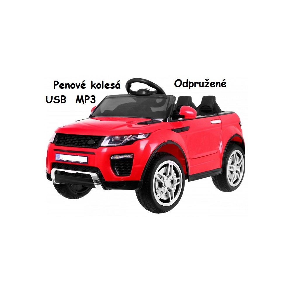 JOKO Elektrické autíčko Rapid Racer, penové kolesá, USB, odpružené, červené