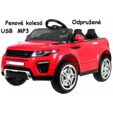 JOKO Elektrické autíčko Rapid Racer, penové kolesá, USB, odpružené, červené