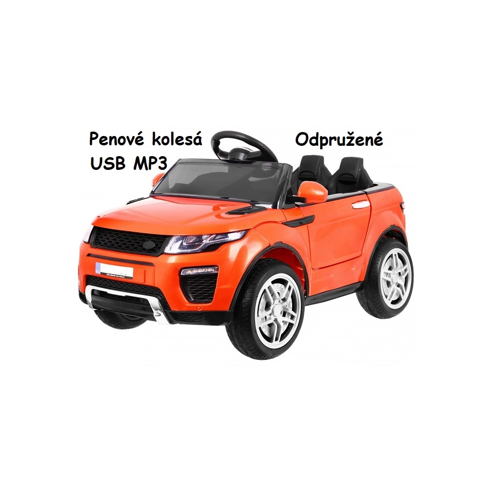 JOKO Elektrické autíčko Rapid Racer, penové kolesá, USB, odpružené, oranžové