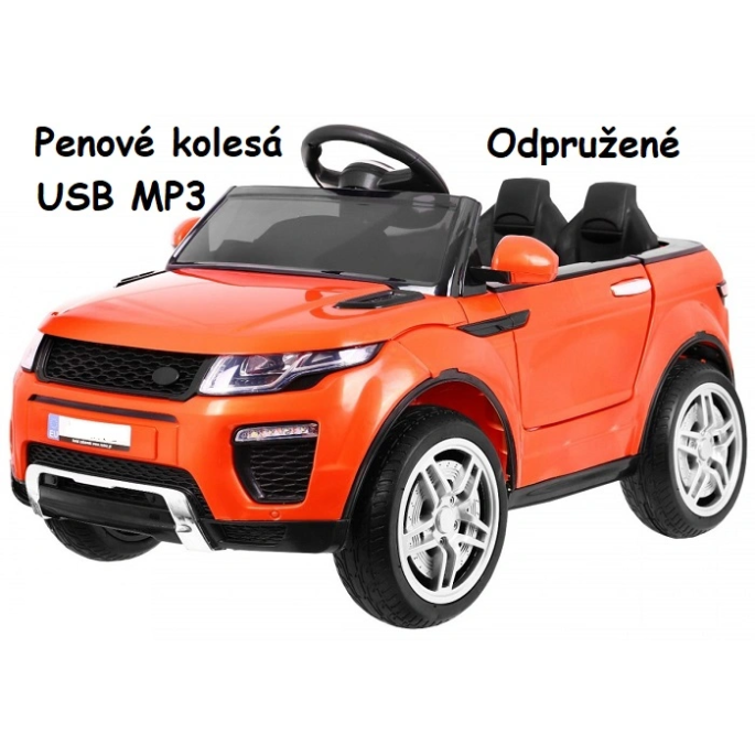 JOKO Elektrické autíčko Rapid Racer, penové kolesá, USB, odpružené, oranžové