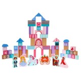 JOKO Sada Drevené kocky Princezná na zámku + Puzzle + vedro s vkladačkou