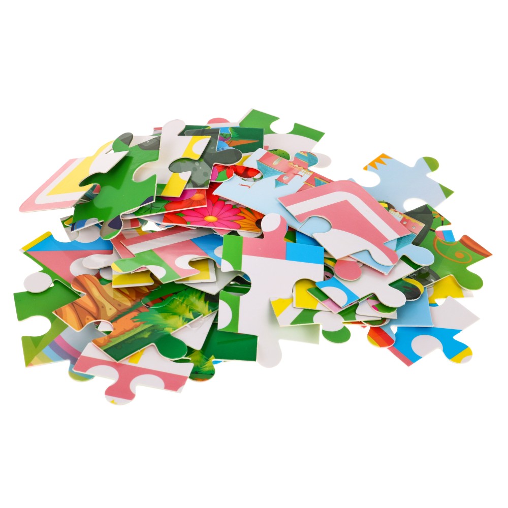 JOKO Sada Drevené kocky Princezná na zámku + Puzzle + vedro s vkladačkou