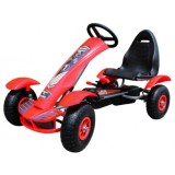 JOKO Šľapacia Motokára na pedály s nafukovacími kolesami F618, voľnobeh, nosnosť 50 kg, červená