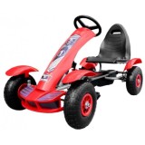 JOKO Šľapacia Motokára na pedály s nafukovacími kolesami F618, voľnobeh, nosnosť 50 kg, červená