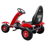 JOKO Šľapacia Motokára na pedály s nafukovacími kolesami F618, voľnobeh, nosnosť 50 kg, červená
