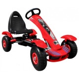 JOKO Šľapacia Motokára na pedály s nafukovacími kolesami F618, voľnobeh, nosnosť 50 kg, červená