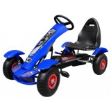 JOKO Šľapacia Motokára na pedály s nafukovacími kolesami F618, voľnobeh, nosnosť 50 kg, modrá