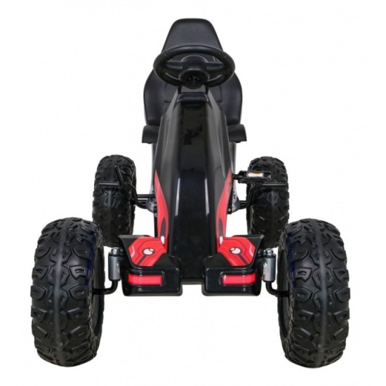 JOKO Veľká šľapacia motokára Gokart STRONG B012 s Voľnobehom, nosnosť 100kg, dĺžka 135cm, penové kolesá, čierna