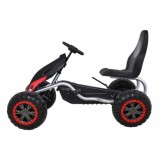 JOKO Veľká šľapacia motokára Gokart STRONG B012 s Voľnobehom, nosnosť 100kg, dĺžka 135cm, penové kolesá, čierna
