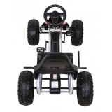 JOKO Veľká šľapacia motokára Gokart STRONG B012 s Voľnobehom, nosnosť 100kg, dĺžka 135cm, penové kolesá, čierna