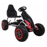JOKO Veľká šľapacia motokára Gokart STRONG B012 s Voľnobehom, nosnosť 100kg, dĺžka 135cm, penové kolesá, čierna
