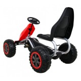 JOKO Veľká šľapacia motokára Gokart STRONG B012 s Voľnobehom, nosnosť 100kg, dĺžka 135cm, penové kolesá, červená
