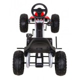 JOKO Veľká šľapacia motokára Gokart STRONG B012 s Voľnobehom, nosnosť 100kg, dĺžka 135cm, penové kolesá, červená