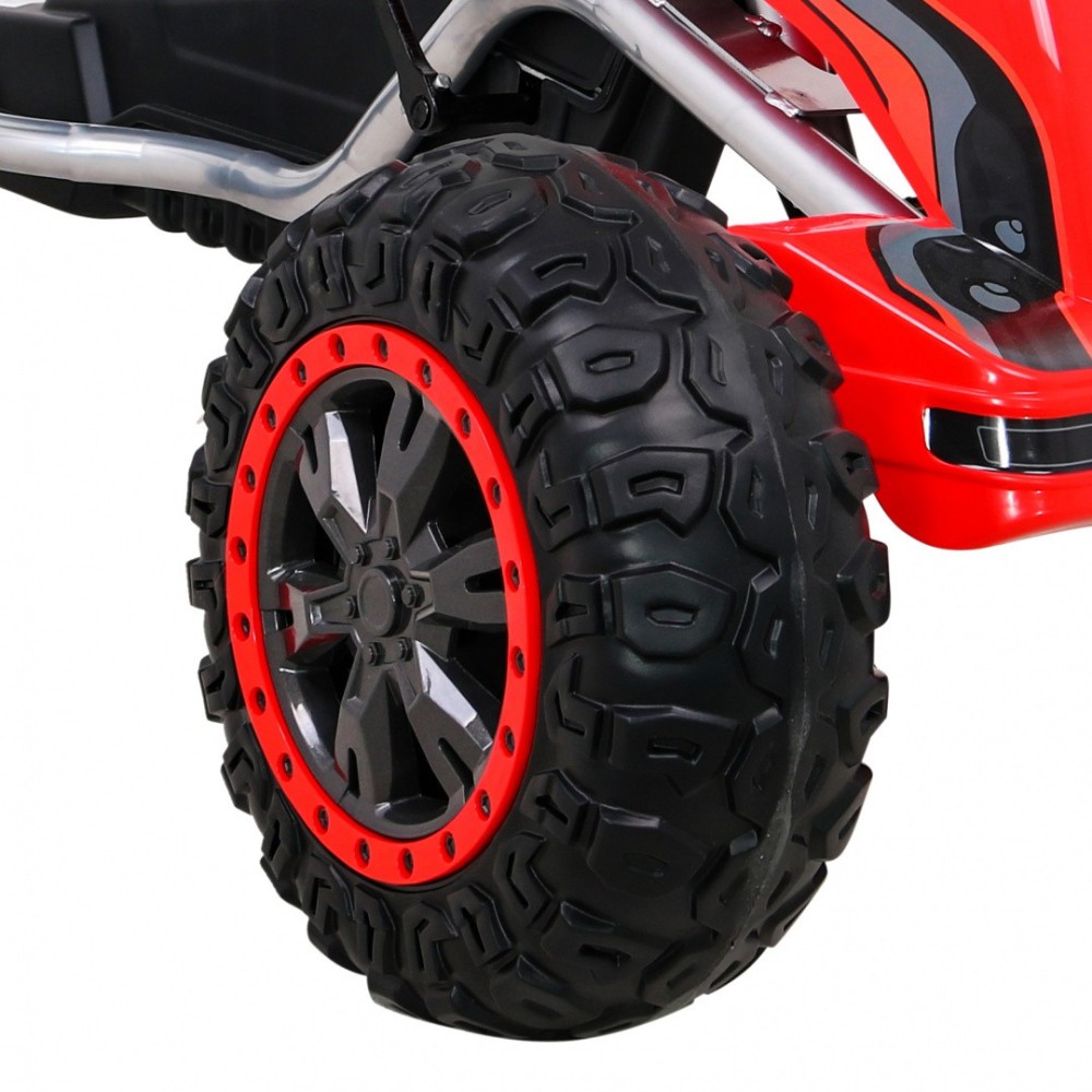 JOKO Veľká šľapacia motokára Gokart STRONG B012 s Voľnobehom, nosnosť 100kg, dĺžka 135cm, penové kolesá, červená