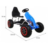 JOKO Veľká šľapacia motokára Gokart STRONG B012 s Voľnobehom, nosnosť 100kg, dĺžka 135cm, penové kolesá, modrá