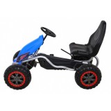JOKO Veľká šľapacia motokára Gokart STRONG B012 s Voľnobehom, nosnosť 100kg, dĺžka 135cm, penové kolesá, modrá