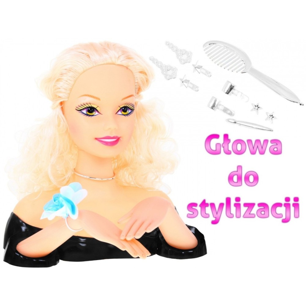 JOKO Bábika Hlava Na česanie s náušnicami, blond vlasy