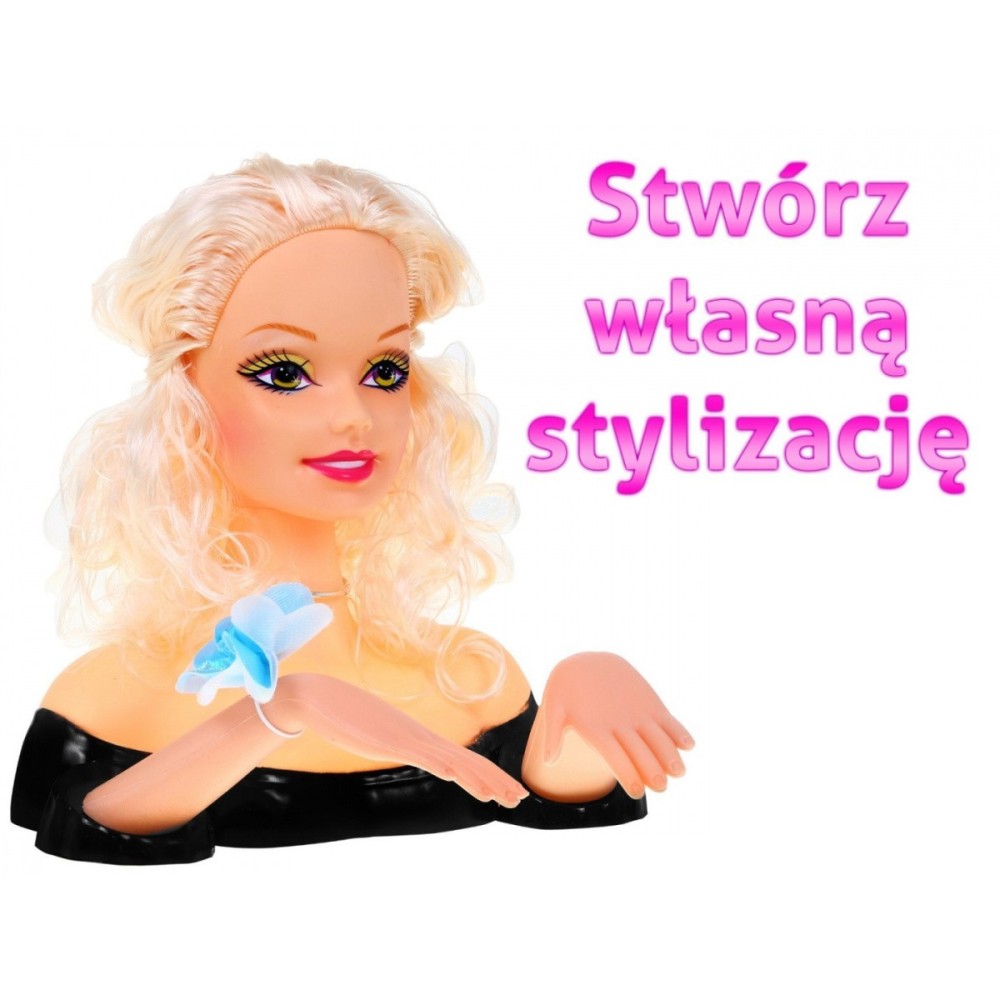JOKO Bábika Hlava Na česanie s náušnicami, blond vlasy