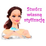 JOKO Bábika Hlava Na česanie s náušnicami, hnedé vlasy