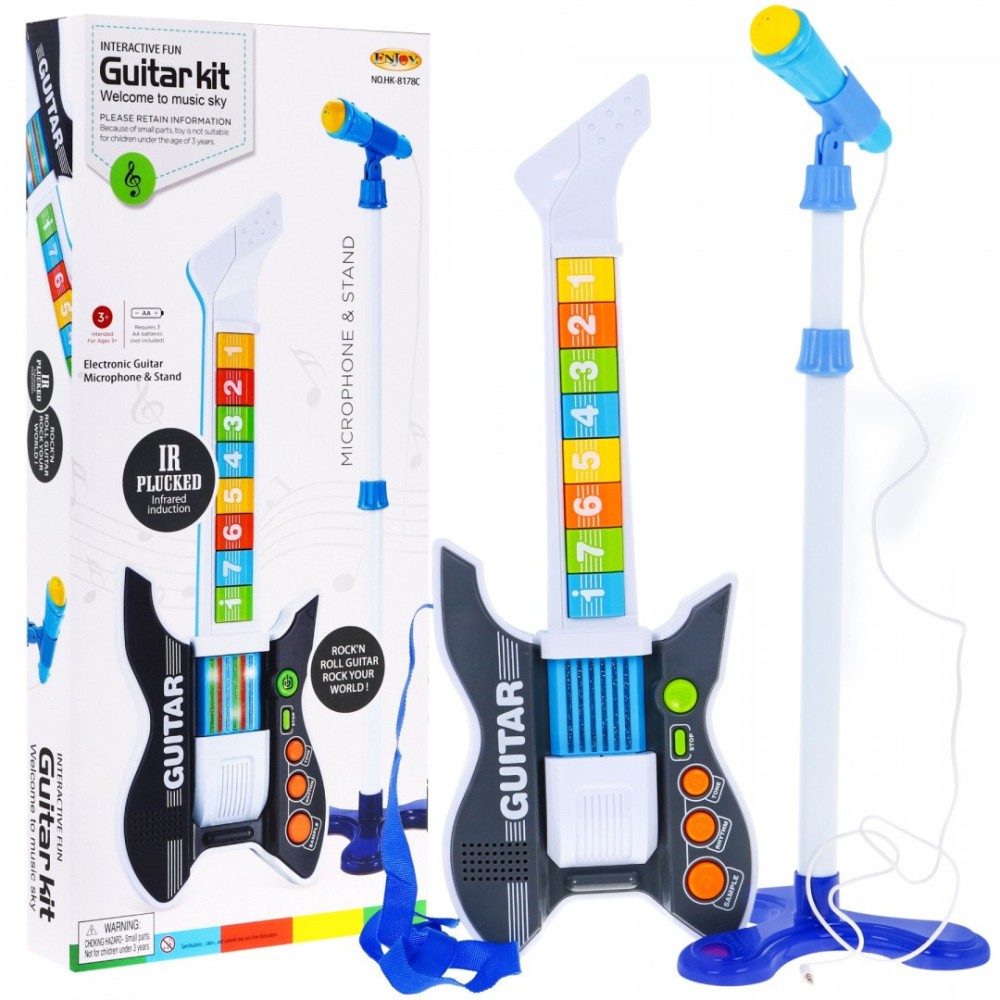 JOKO Detská elektrická gitara + mikrofón na stojane