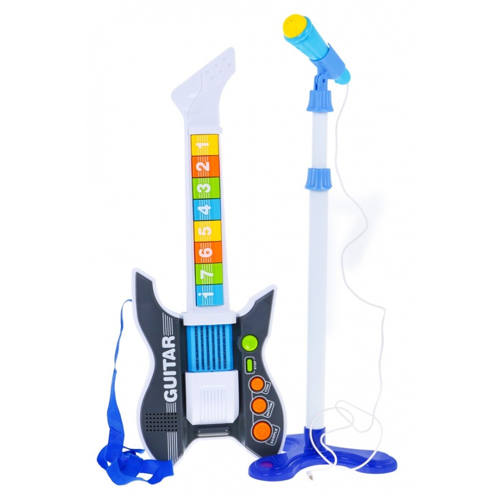 JOKO Detská elektrická gitara + mikrofón na stojane