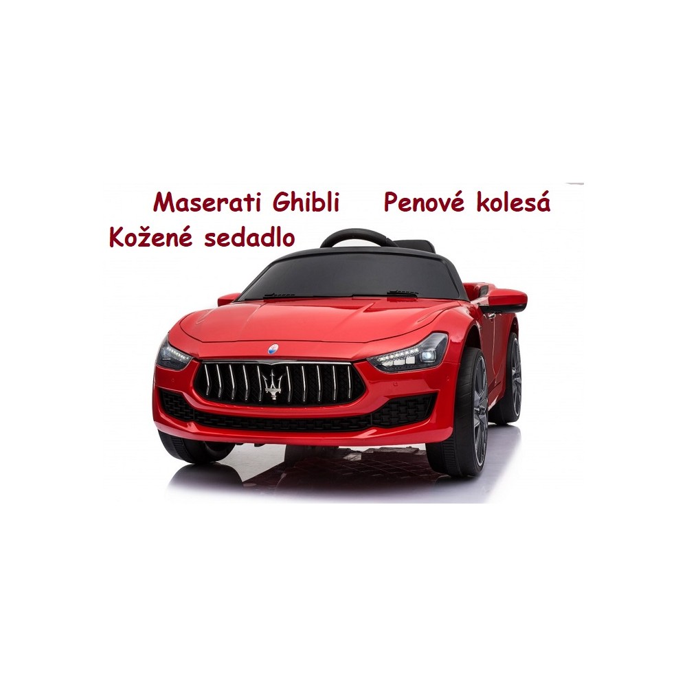 JOKO Elektrické autíčko Maserati Ghibli, penové kolesá, kožené sedadlo, červené