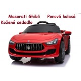 JOKO Elektrické autíčko Maserati Ghibli, penové kolesá, kožené sedadlo, červené