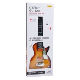JOKO Detská elektrická gitara s kovovými strunami a s mikrofónom, hnedá