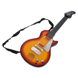JOKO Detská elektrická gitara s kovovými strunami a s mikrofónom, hnedá