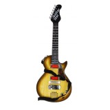 JOKO Detská elektrická gitara s kovovými strunami a s mikrofónom, drevená