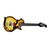 JOKO Detská elektrická gitara s kovovými strunami a s mikrofónom, drevená