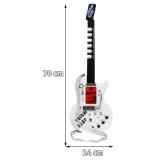 JOKO Elektrická gitara 70 cm s mikrofónom na stojane, biela