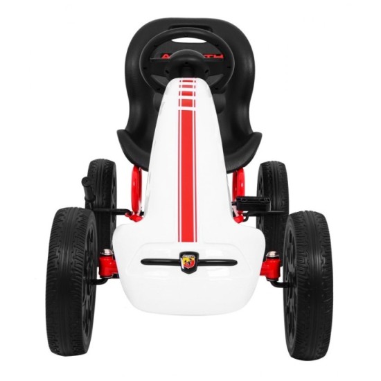 ABARTH Šľapacia motokára s voľnobehom, penové kolesá, biela