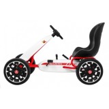 ABARTH Šľapacia motokára s voľnobehom, penové kolesá, biela