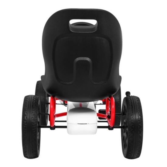 ABARTH Šľapacia motokára s voľnobehom, penové kolesá, biela
