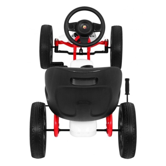 ABARTH Šľapacia motokára s voľnobehom, penové kolesá, biela