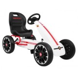 ABARTH Šľapacia motokára s voľnobehom, penové kolesá, biela
